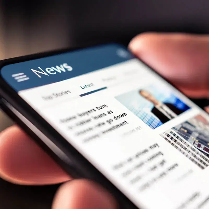 News preview on a phone